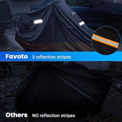 Favoto Motorcycle Cover Universal Heavy Duty Oxford Fabric - Image 5