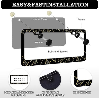 Golden Butterfly License Plate Frames - Image 3