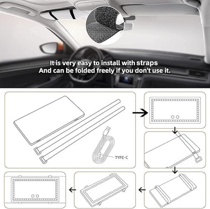 Car Sun Visor Vanity Makeup Mirror, Universal - Image 6