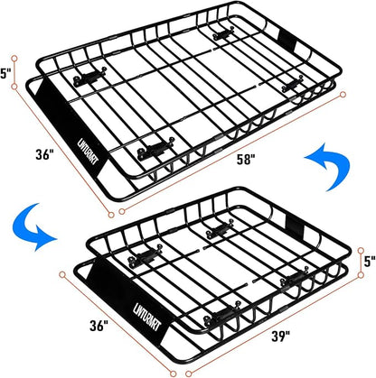 Heavy Duty 58"X36"X5" Roof Rack Basket Universal Rooftop Carrier - Image 2