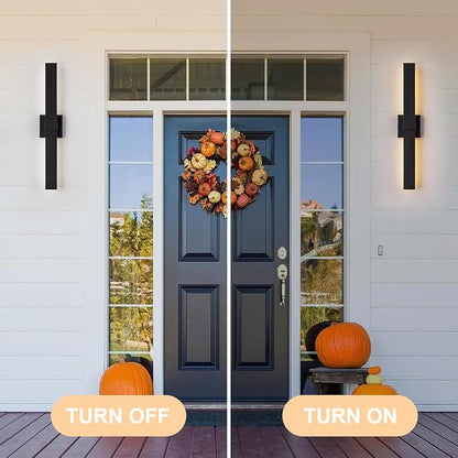 2-Pack Modern Outdoor Wall Light Exterior Black LED Patio Wall Light Fixture - Image 6
