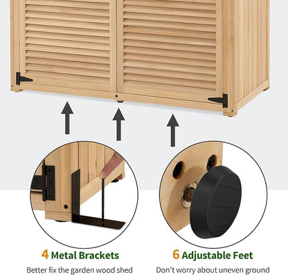 MCombo Outdoor Storage Cabinet, Wooden Storage Shed - Image 5
