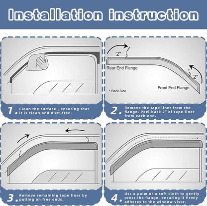 Window Visors Rain Guards fits 2013-2022 Buick Encore, Out-Channel Window Wind - Image 5