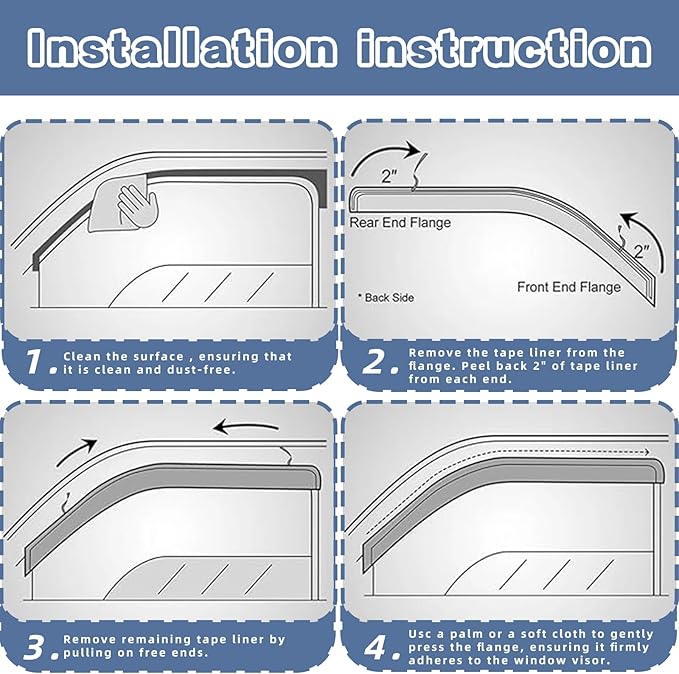 Window Visors Rain Guards fits 2020-2025 Sentra, Out-Channel Window Wind - Image 5