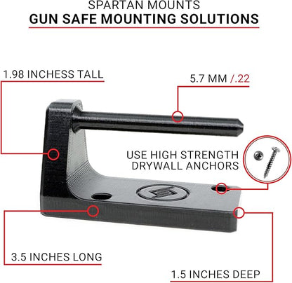 Spartan Mounts Universal Pistol Revolver Wall Mount | Display Hook Adapter Bore - Image 2