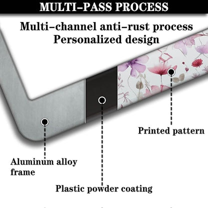 License Plate Frame Holder for Women Powder License Plate Frames for Men Pink - Image 5