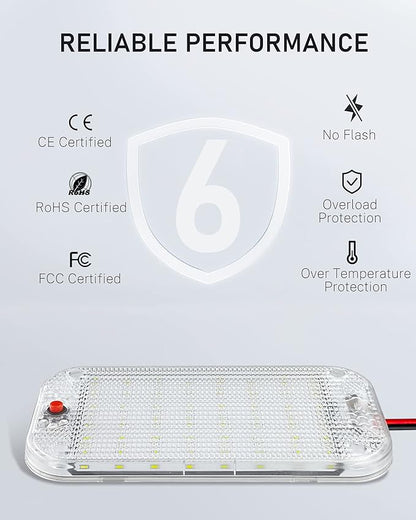 Dome Light for RV Interior, 48LED 800LM Ultra Bright 12 Volt LED White Lights - Image 4