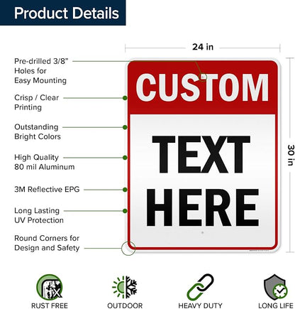 Custom Sign, Custom Sign for Business, Indoor/Outdoor use. 24x30 Inches - Image 6