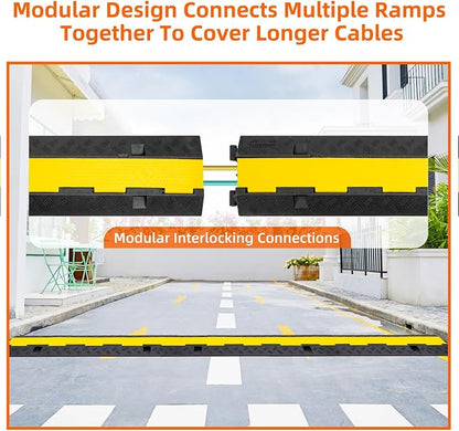 2 Channel 3 Pack Cable Protector Ramp Traffic Wire and Hose Ramp Cord Cover - Image 6