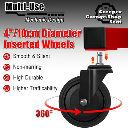 Mechanic Stool with Wheels, Hydraulic Adjustable Shop Stool on Wheels, Garage - Image 5