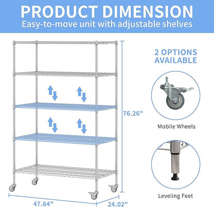 5 Tier Metal Shelving Unit - Image 3