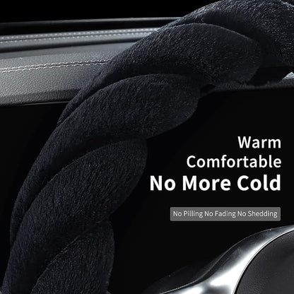 Luxury Fluffy Winter Car Steering Wheel Cover - Image 4