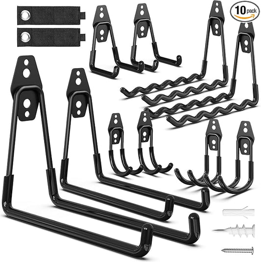Garage Storage Hooks, 12 Pack Steel Heavy Duty Wall Mount Hooks by HSTMYFS