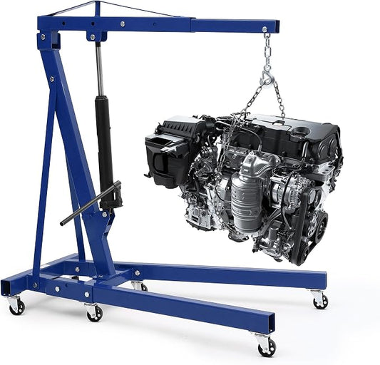 Engine Hoist Cherry Picker, 2 Ton Folding Hydraulic Engine Hoist by GarveeTech