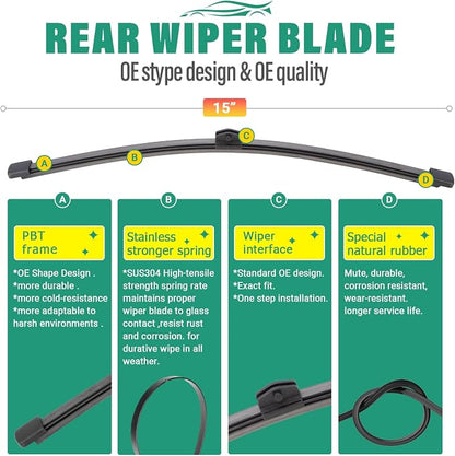 27" 20" 15" Windshield Wiper Blades Replacement - Image 4