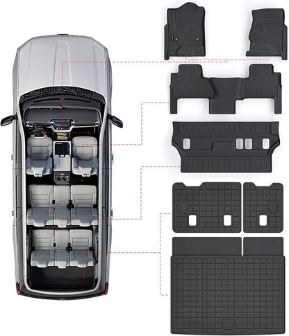 Floor Mats & Trunk Mat for Chevrolet Tahoe 2015-2020 Row Bucket Seat &GMC by SANBAN-AXE