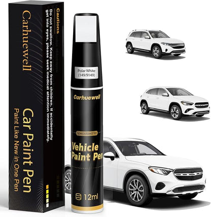 Polar White Touch Up Paint Compatible by Carhuewell