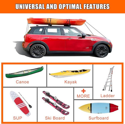 MeeFar Universal Car Soft Roof Rack Pads Luggage Carrier System - Image 3