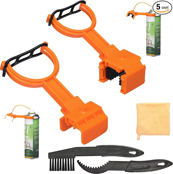 5 Pcs Motorcycle Chain Cleaning Kit — Motorcycle Chain Brush, Bicycle Lube Tool by Yiyiring