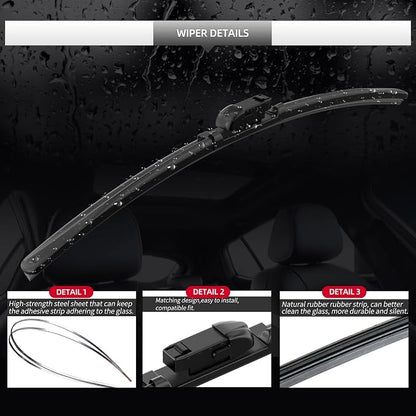 2 Pcs Front Windshield Wiper Blades, Replacement - Image 4