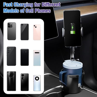 This Hill Cup Holder Phone Charger, 15W Fast Charging Auto Clamping, Phone - Image 7