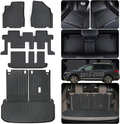Floor Mats & Trunk mat For 2013-2019 2020 Nissan Pathfinder 2013 Infiniti JX35 by SANBAN-AXE