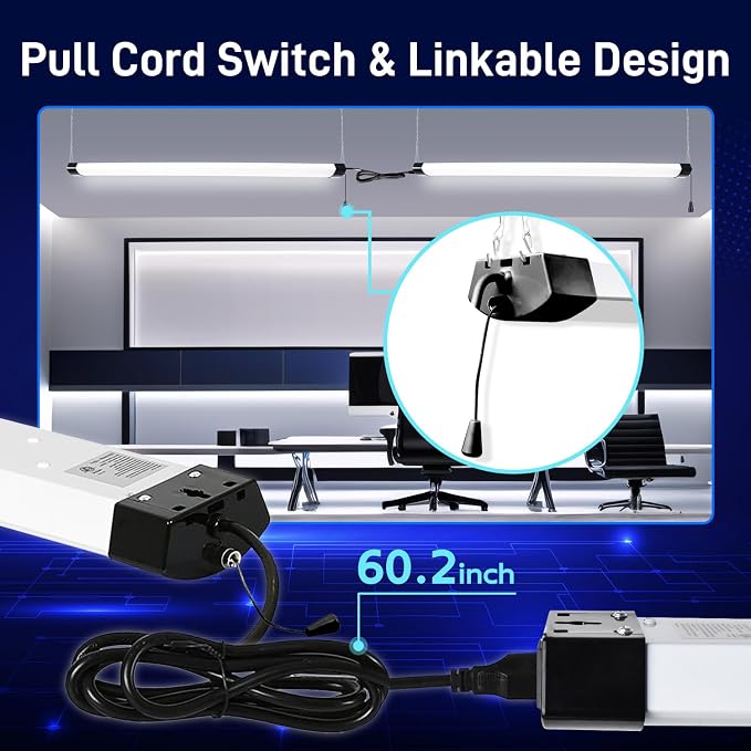 hykolity 4FT 120W LED Shop Light Linkable, 5000K Utility Shop Lights - Image 4