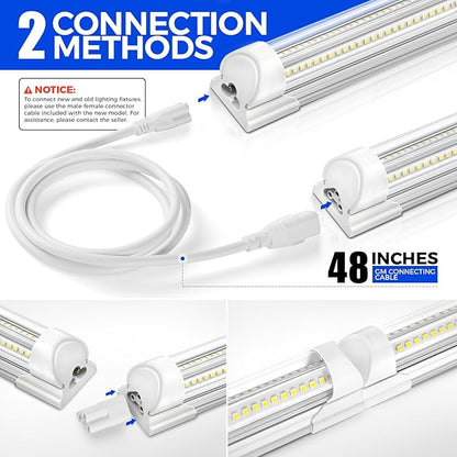 Barrina 8FT LED Shop Light, 100W 15000LM 6500K Super Bright White, Linkable T8 - Image 6