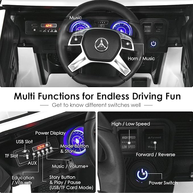 Costzon Ride on Car, Licensed Mercedes-Benz Maybach, 12V Battery Powered - Image 6