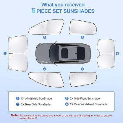 6pcs Car Window Shades for Hyundai Elantra2021-2024 2025 Accessories, - Image 7