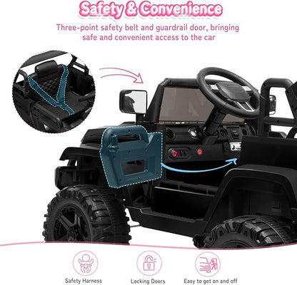 JOYMOR Ride on Truck with Remote Control, 4 Wheels 12V Battery Powered Kids Car - Image 4