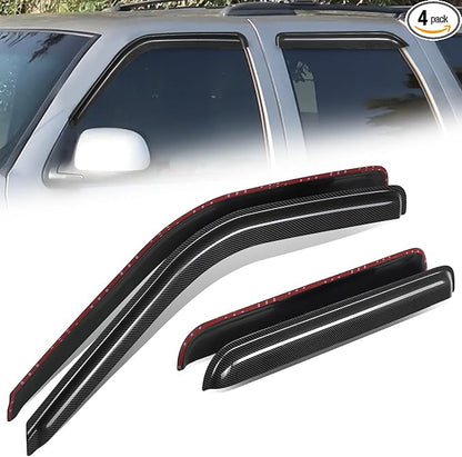 Auto Dynasty 4PCS Carbon Fiber Pattern Window Visors Compatible by AutoDynasty