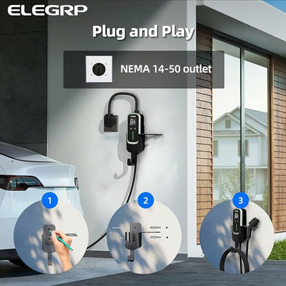 ELEGRP Level 2 EV Charger for Home, 40 Amp, ETL Certified, PBE & LCD Technology - Image 7