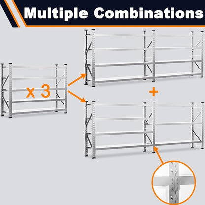 ZZV 78" W x 78" H Garage Shelving Heavy Duty Storage Shelves 5 Tier Stainless - Image 4