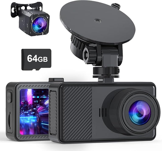Dash Cam Front and Rear, 2.5K+1080P Dual Dash Camera by AIPLUGER