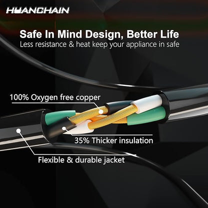 HUANCHAIN 16/3 Gauge 200 ft Extension Cord Outdoor Waterproof - Image 3