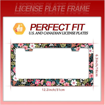Folk Art Flowers License Plate Frame Beautiful Floral License Plate Holder - Image 2