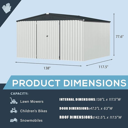U-MAX Shed 12x10 Metal Outdoor Storage - Image 4