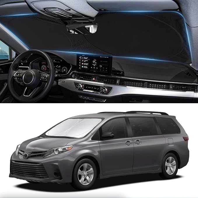 Sunshade for Toyota Sienna 2021-2024 2025 L LE SE XLE Limited Van Minivan Car by INSAUTO