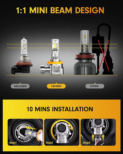 FAHREN H11 9005 Led Bulbs Combo 100000LM 12X Intense Brightness H8/H9 HB3 - Image 7