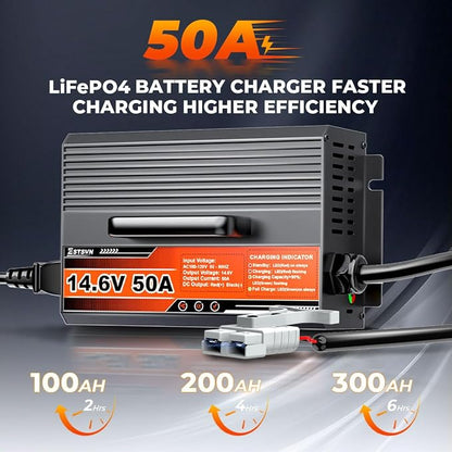 50A 14.6V LiFePO4 Battery Charger 12V Lithium Battery Smart Charger Fast - Image 2