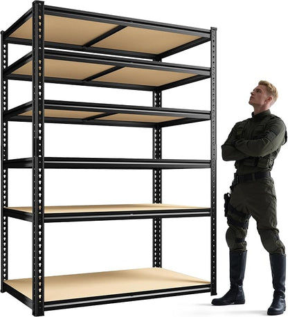 84" H Garage Shelving, 6 Tier Storage Shelves Load 3000 lbs, Adjustable Garage by Durayloly