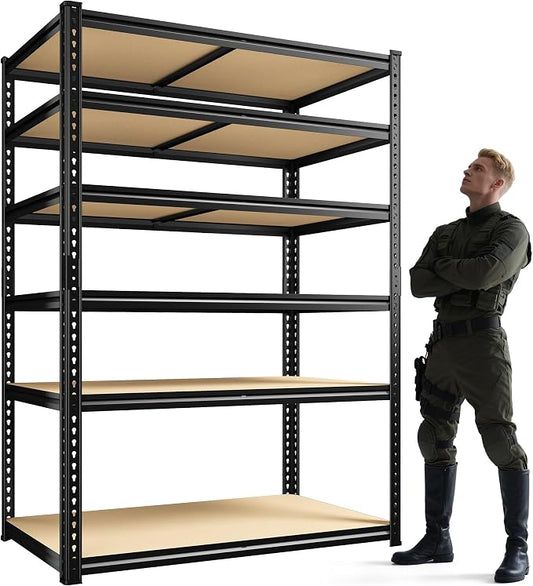 84" H Garage Shelving, 6 Tier Storage Shelves Load 3000 lbs, Adjustable Garage by Durayloly