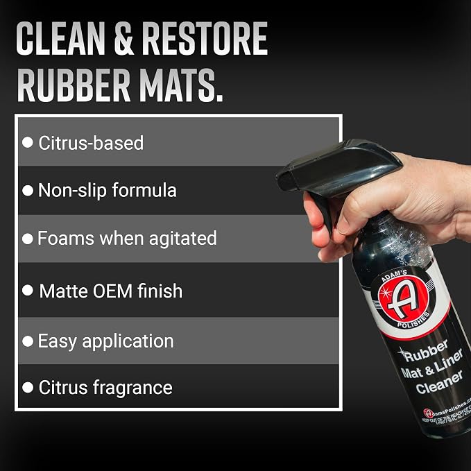Adam's Polishes Rubber Mat & Liner Cleaner 16oz Protectant & Rubber Floor Mat - Image 2