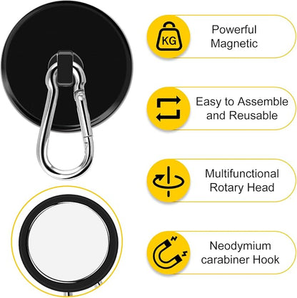 DIYMAG Black Magnetic Hooks, 200LBS Strong Heavy Duty Neodymium Magnet Hook - Image 3