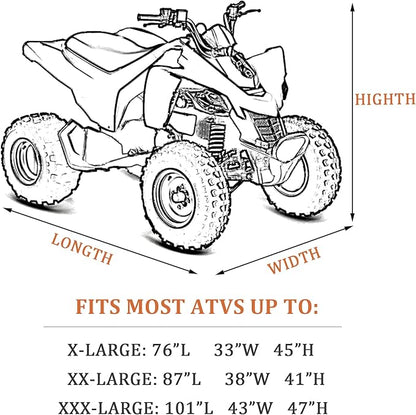 ATV Cover All Weather Outdoor Protection, Heavy Duty 420D Waterproof Oxford - Image 6