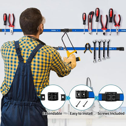 6 Pieces 24" Magnetic Tool Holder Strip, Metal Tool Organizer Rack - Image 3