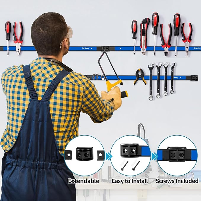 12" 18" 24" Magnetic Tool Holder Strip, Metal Tool Organizer Rack - Image 3