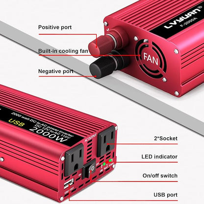 Car Vehicle Power Inverter 800W/2000WDC-AC 12V-110V Converter Power Supply - Image 3