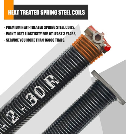 Garage Door Torsion Spring Set, Pair of 2" Electrophoresis Coated Garage Door - Image 2